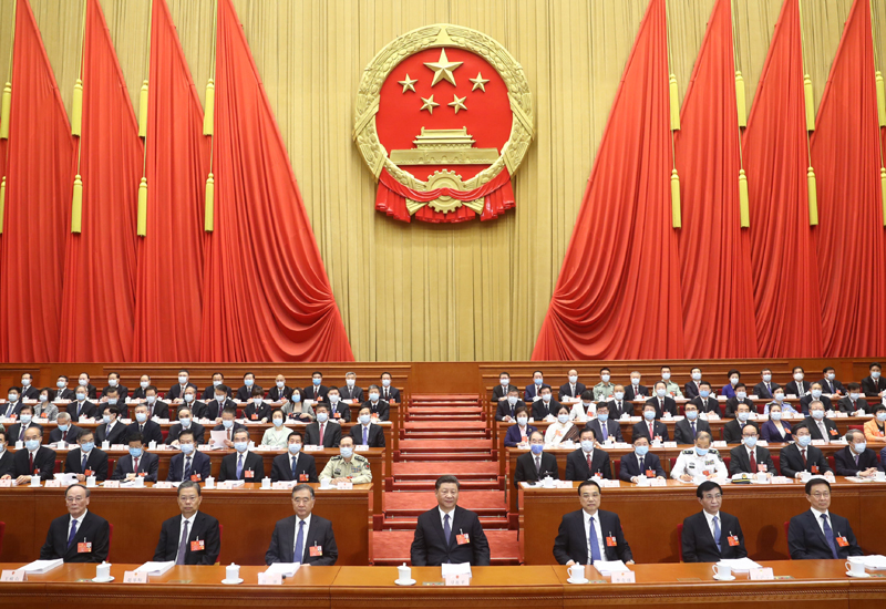 5月22日,第十三届全国人民代表大会第三次会议在北京人民大会堂开幕。党和国家领导人习近平、李克强、汪洋、王沪宁、赵乐际、韩正、王岐山等出席,栗战书主持大会。新华社记者 鞠鹏 摄